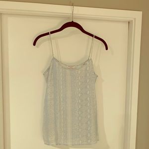 Silk blue and cream snakeskin print top